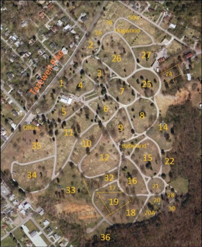 map of Greenwood Cemetery