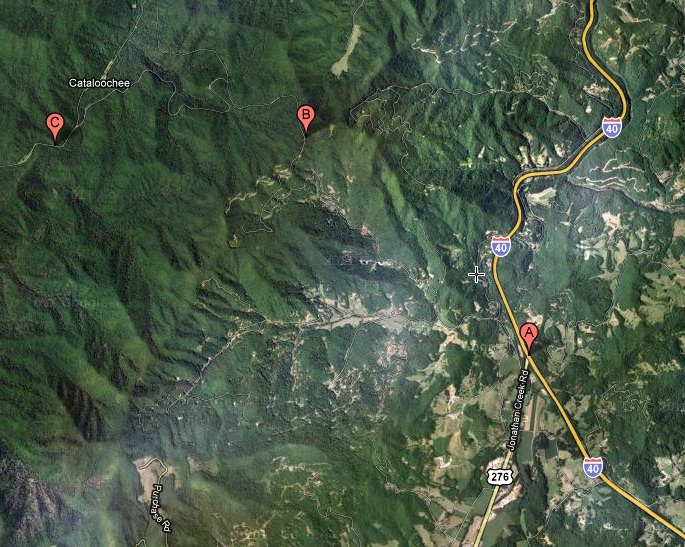 Map of Caldwell Fork trail