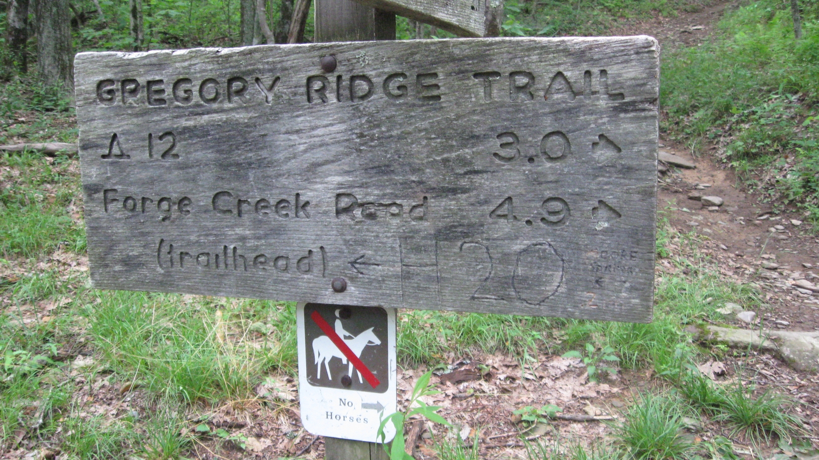 End of Gregory Ridge Trail