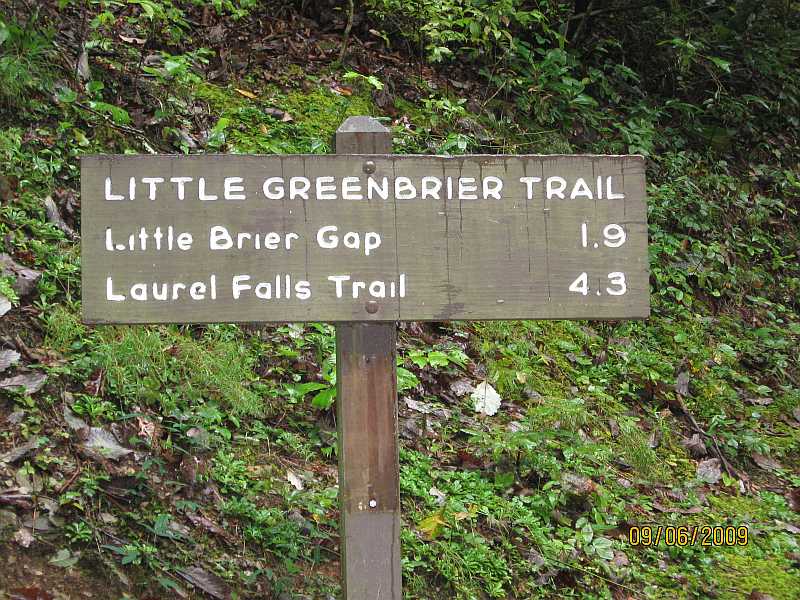 Little Greenbrier Trailhead sign