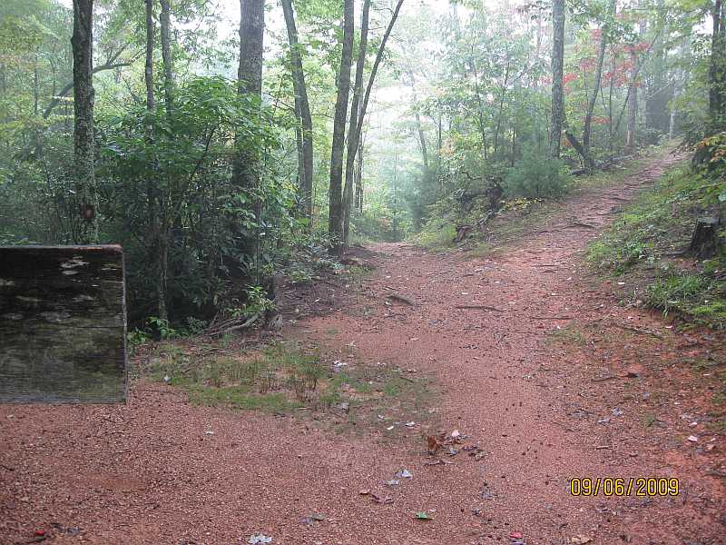 Trail intersection sign at Little Brier Gap