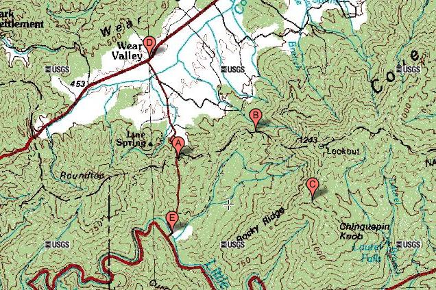 Map of Little Greenbrier Trail