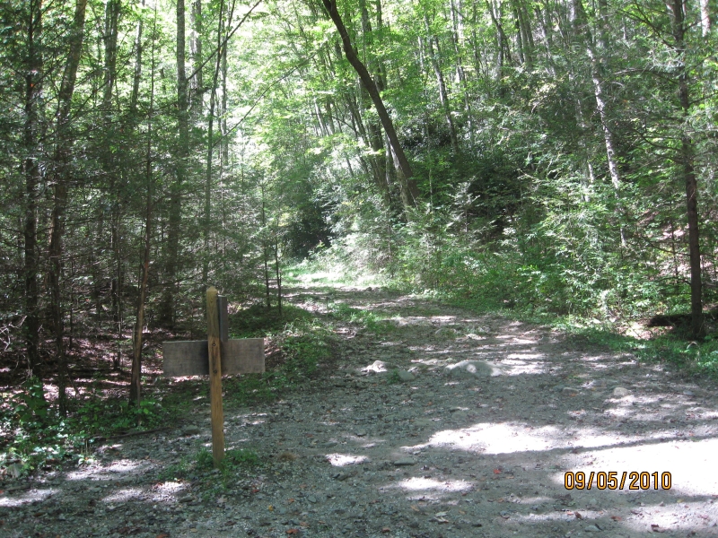 Middle Prong sign - intersection with Panther Creek trail