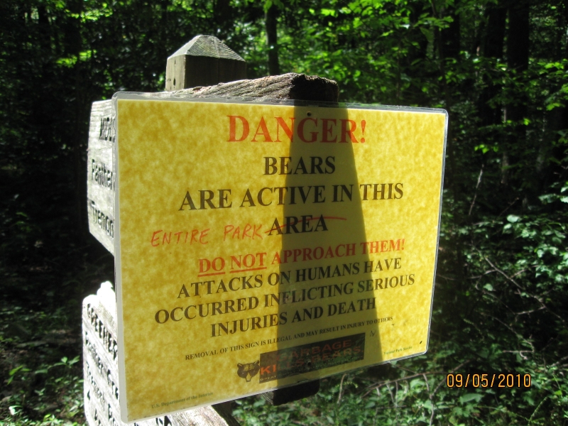 Middle Prong sign - intersection with Greenbrier Ridge trail