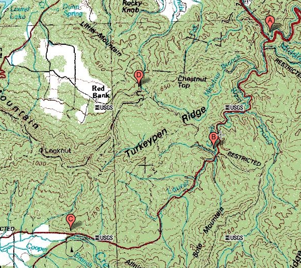 Map of Schoolhouse Gap Trail