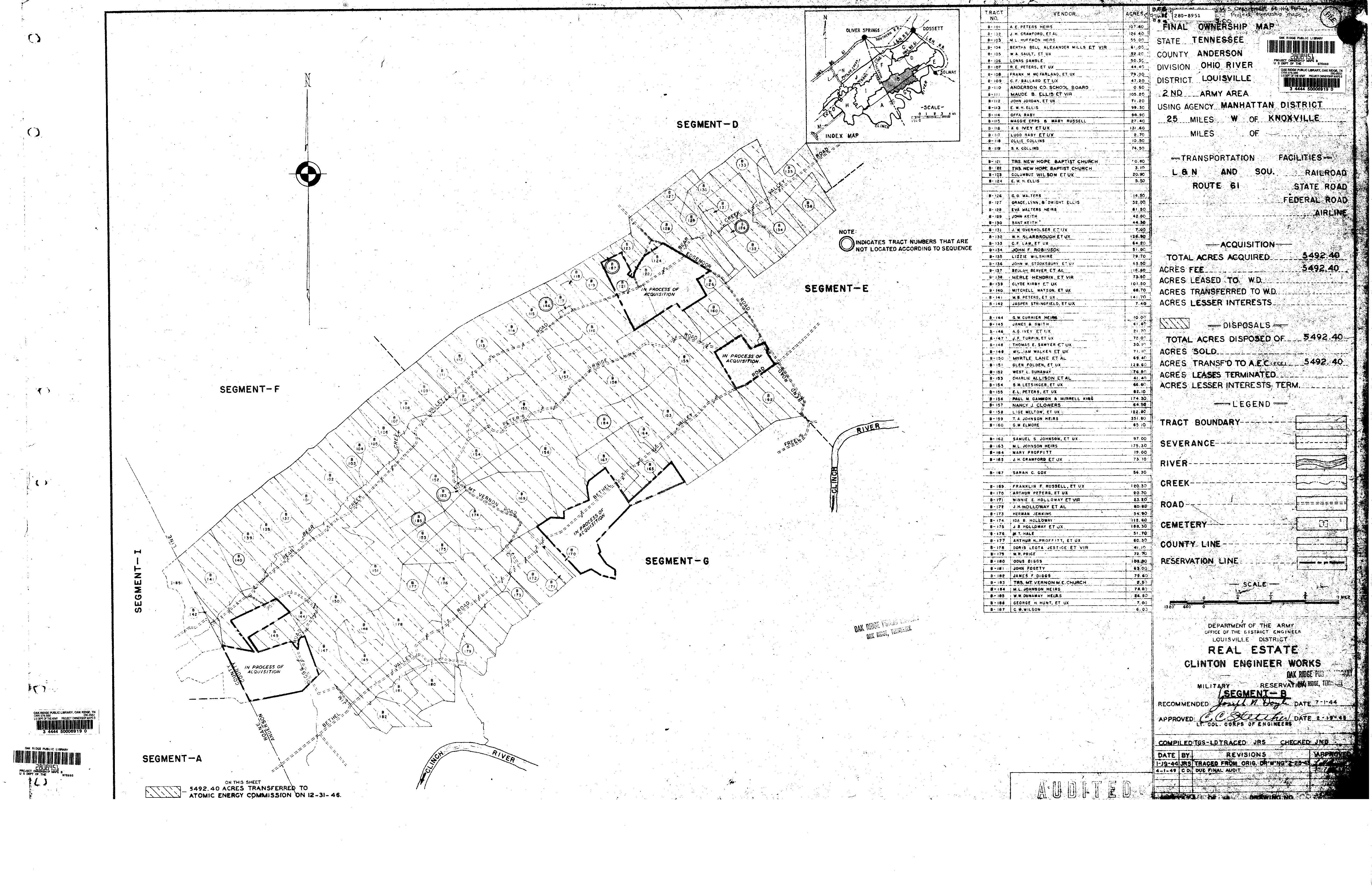 Section B17, Army Corp of Engineers Maps, Anderson County, Tennessee, 1942