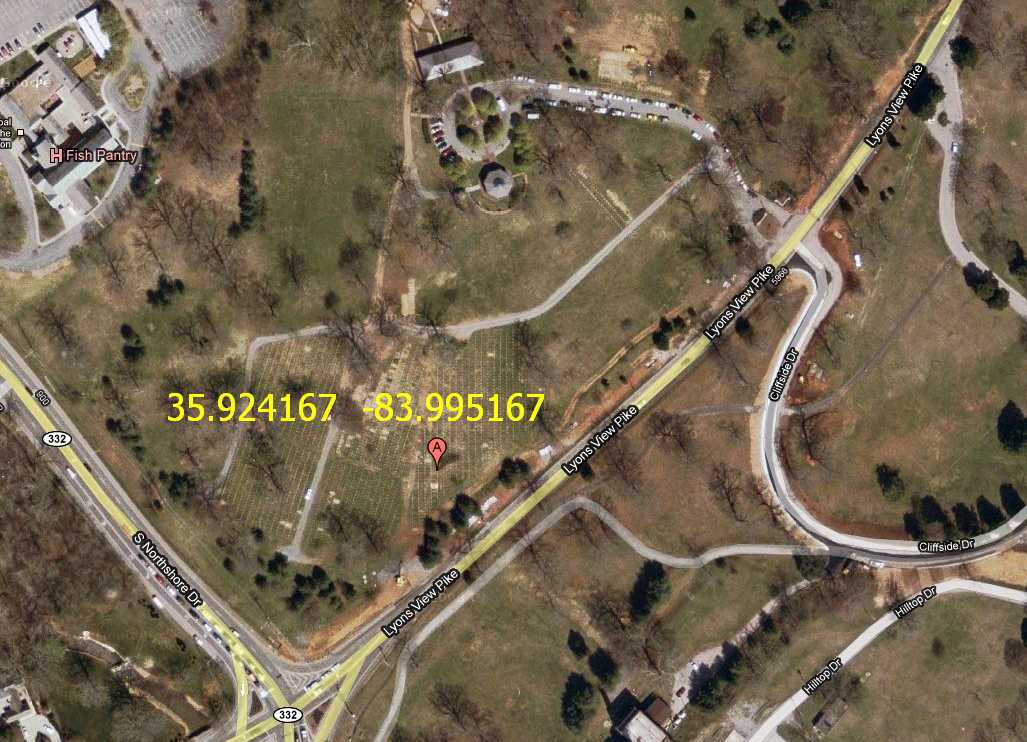 map of East Tennessee Veterans Memorial Cemetery